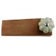 2 Pieces Washed Green Crackle Ceramic Melon Wooden Door Stopper